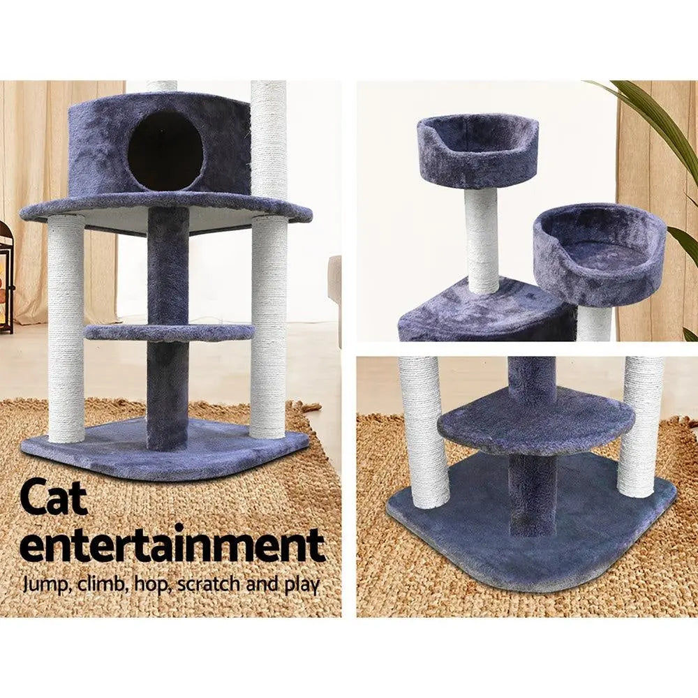 i.Pet Cat Tree 126cm Trees Scratching Post Scratcher Tower Condo House Furniture Wood Deals499