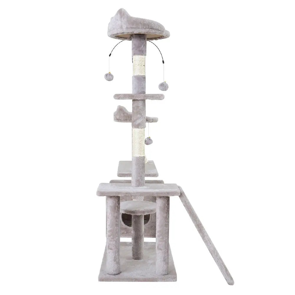 i.Pet Cat Tree Scratching Post Scratcher Tower Condo House Grey 135cm Deals499