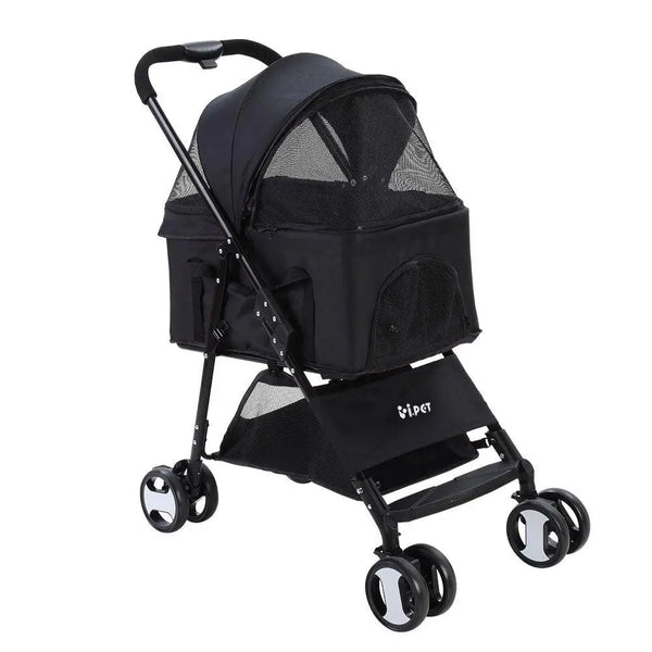 i.Pet Pet Stroller Dog Carrier Foldable Pram 3 IN 1 Middle Size Black Deals499