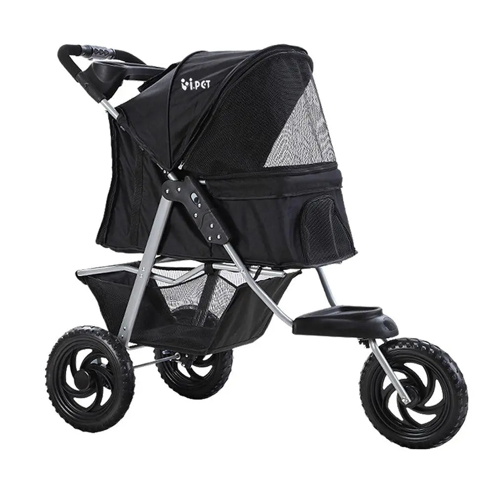 i.Pet Pet Stroller Dog Carrier Foldable Pram Large Black Deals499