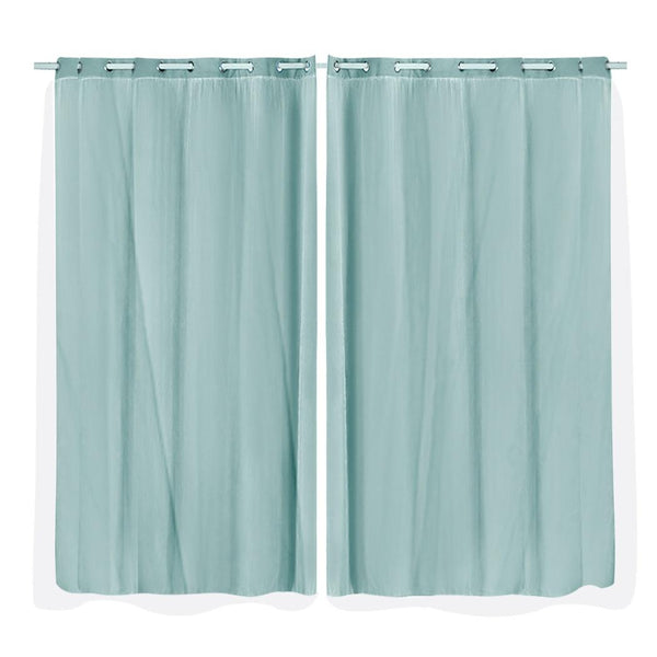 2x Blockout Curtains Panels 3 Layers with Gauze Room Darkening 180x230cm Aqua Deals499