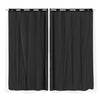 2x Blockout Curtains Panels 3 Layers with Gauze Room Darkening 180x213cm Black Deals499