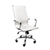 Office Chair Gaming Chair Home Work Study PU Mat Seat High-Back Computer White Deals499