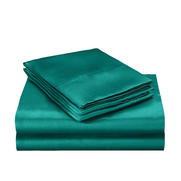 DreamZ Silk Satin Quilt Duvet Cover Set in King Size in Teal Colour Deals499