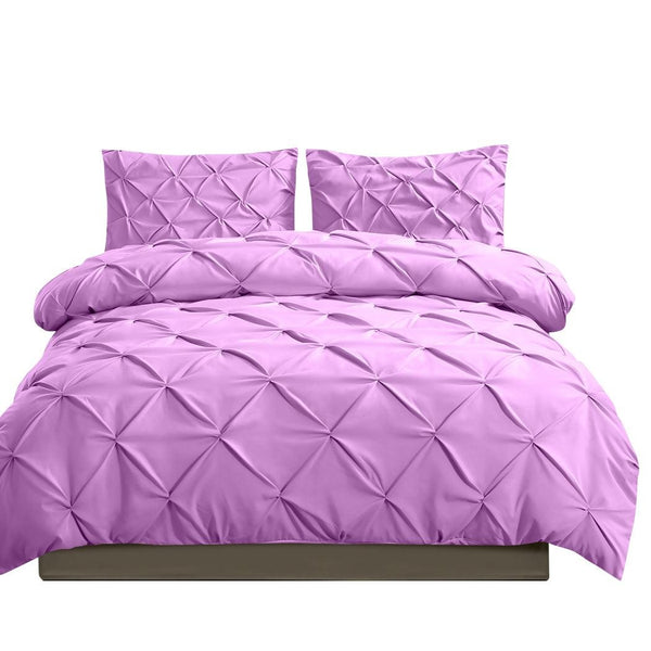 DreamZ Diamond Pintuck Duvet Cover Pillow Case Set in Full Size in Plum Deals499