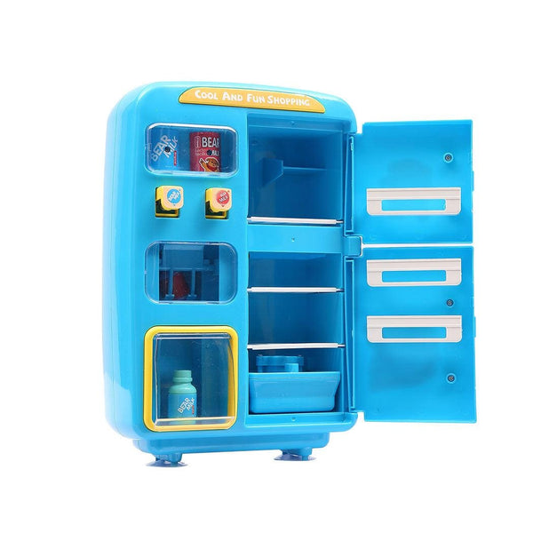 Kids Play Set 2 IN 1 Refrigerator Vending Machine Kitchen Pretend Play Toys Blue Deals499