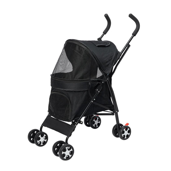 Pet Stroller Dog Cat Pram Foldable Carrier 4 Wheels Large Travel Pushchair Black Deals499