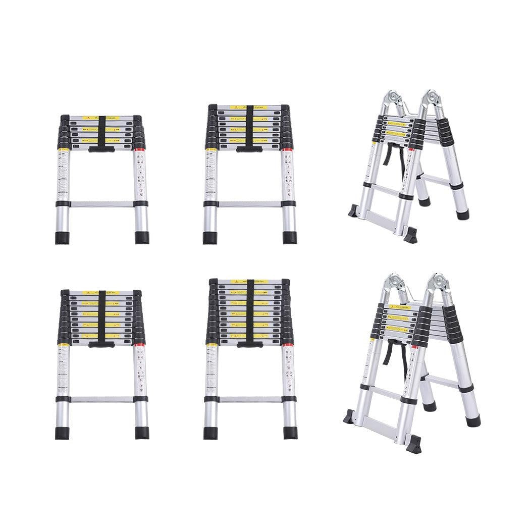 2M Telescopic Aluminium Multipurpose Ladder Extension Alloy Extendable Step Deals499