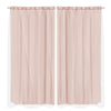 2x Blockout Curtains Panels 3 Layers with Gauze Room Darkening 240x230cm Rose Deals499