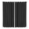 2x Blockout Curtains Panels 3 Layers with Gauze Room Darkening 240x230cm Black Deals499