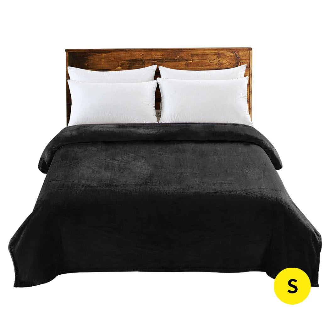 DreamZ 320GSM 220x160cm Ultra Soft Mink Blanket Warm Throw in Black Colour Deals499