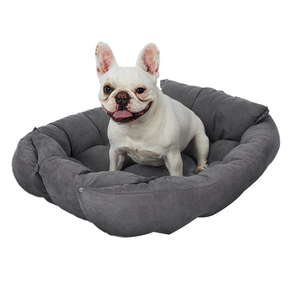 PaWz Pet Bed 2 Way Use Dog Cat Soft Warm Calming Mat Sleeping Kennel Sofa Grey L Deals499