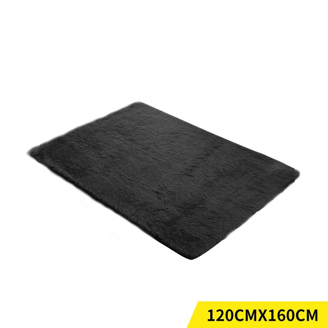 Designer Soft Shag Shaggy Floor Confetti Rug Carpet Home Decor 120x160cm Black Deals499