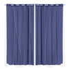 2x Blockout Curtains Panels 3 Layers with Gauze Room Darkening 240x230cm Navy Deals499