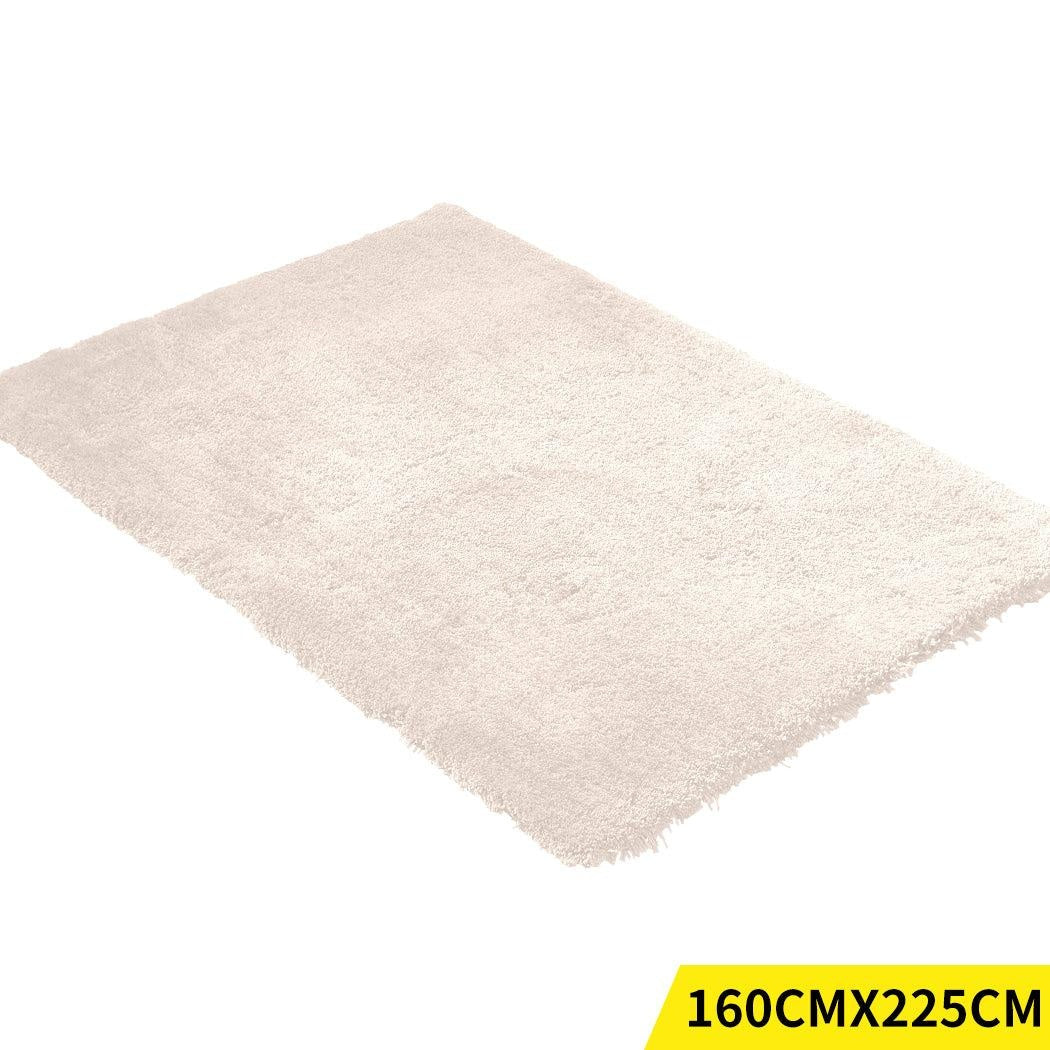 Ultra Soft Anti Slip Rectangle Plush Shaggy Floor Rug in Beige Colour 160x225cm Deals499