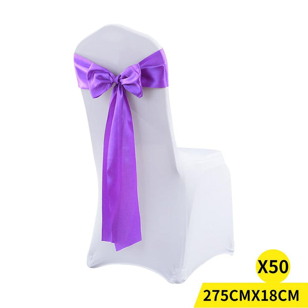 50x Satin Chair Sashes Cloth Cover Wedding Party Event Decoration Table Runner Deals499