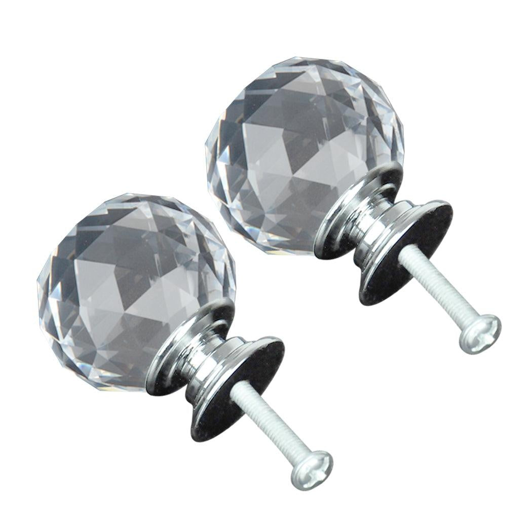 30mm 10Pack Clear Crystal Glass Door Pull Knobs Knob Drawer Handle Cabinet +Screw Deals499