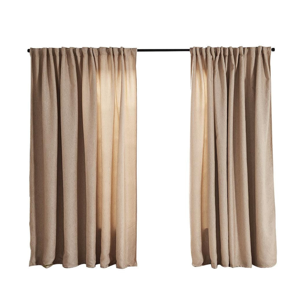 2X Blockout Curtains Curtain Living Room Window Buff 140CM x 230CM Deals499