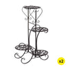 2x Levede Flower Shape Metal Plant Stand with 4 Plant Pot Space in Black Colour Deals499