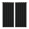 2x Blockout Curtains Panels 3 Layers Eyelet Room Darkening 240x230cm Black Deals499