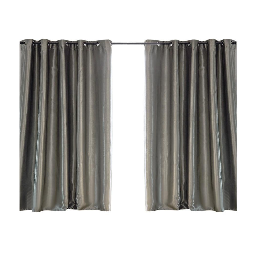 2X Blockout Curtains Blackout Curtain Bedroom Window Eyelet Grey 300CM x 230CM Deals499