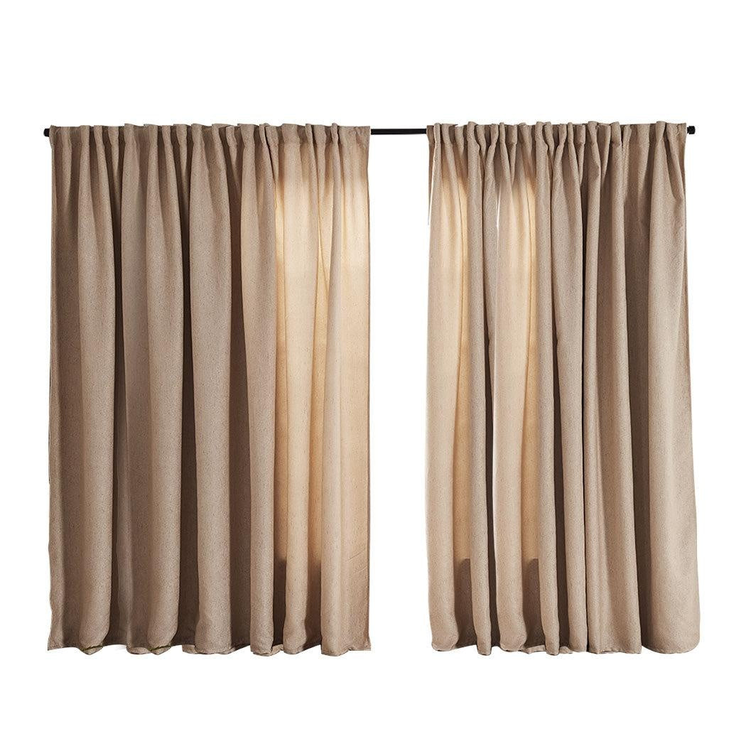 2X Blockout Curtains Curtain Living Room Window Buff 240CM x 230CM Deals499