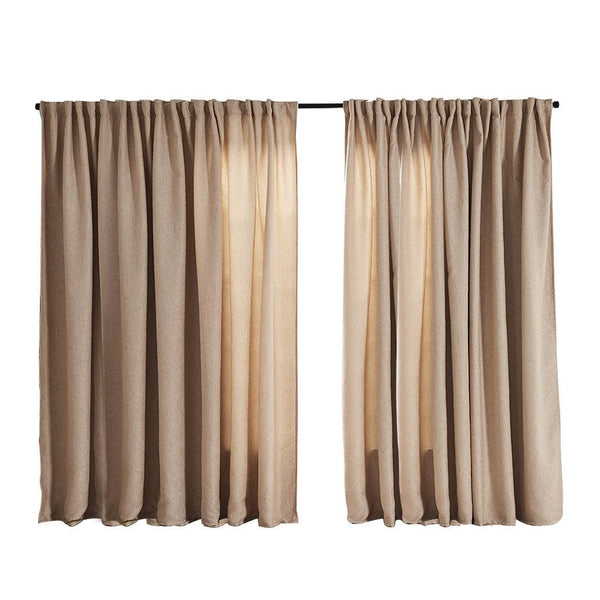 2X Blockout Curtains Curtain Living Room Window Buff 240CM x 230CM Deals499