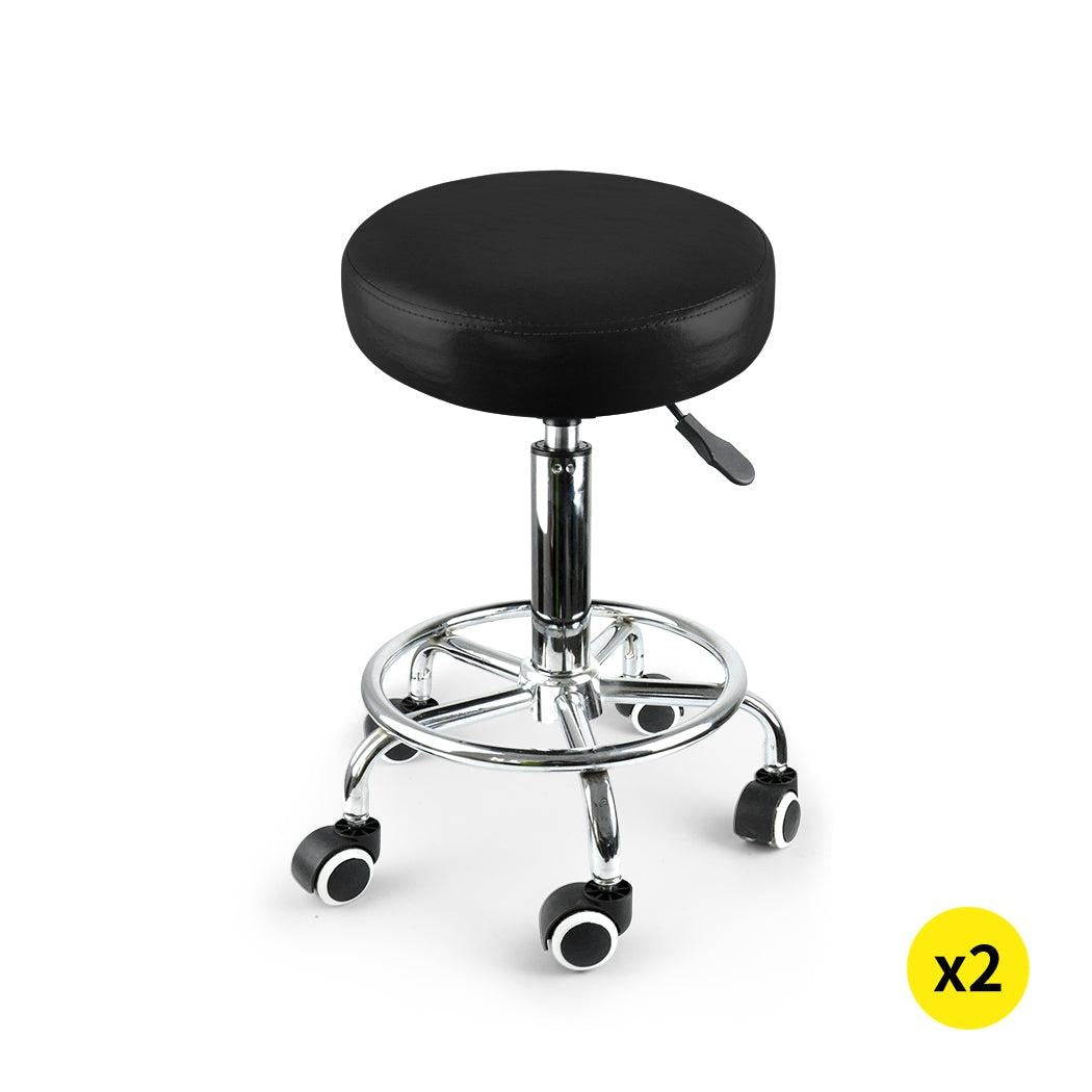 2x Levede Swivel Salon Barstool Hairdressing Stool Barber Chair Equipment Beauty Deals499