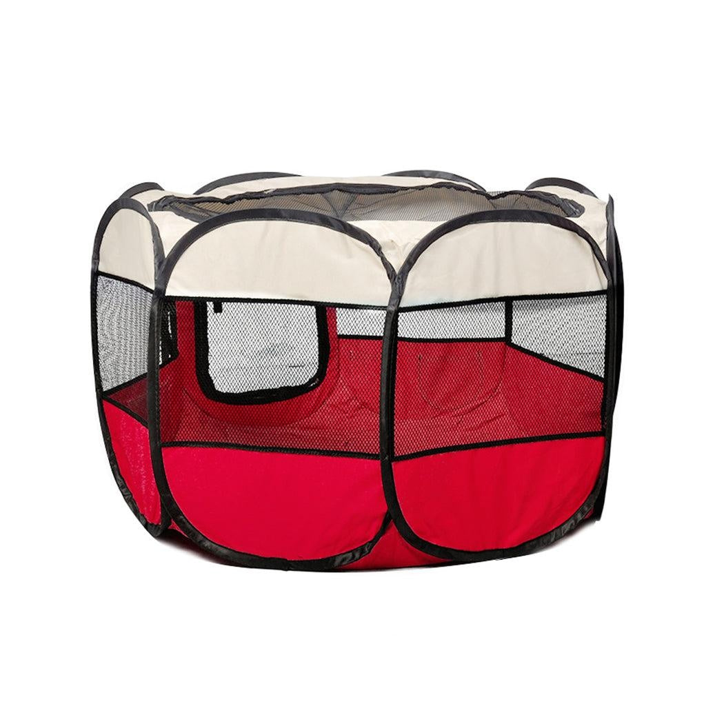 PaWz Pet Soft Playpen Dog Cat Puppy Play Round Crate Cage Tent Portable L Red Deals499