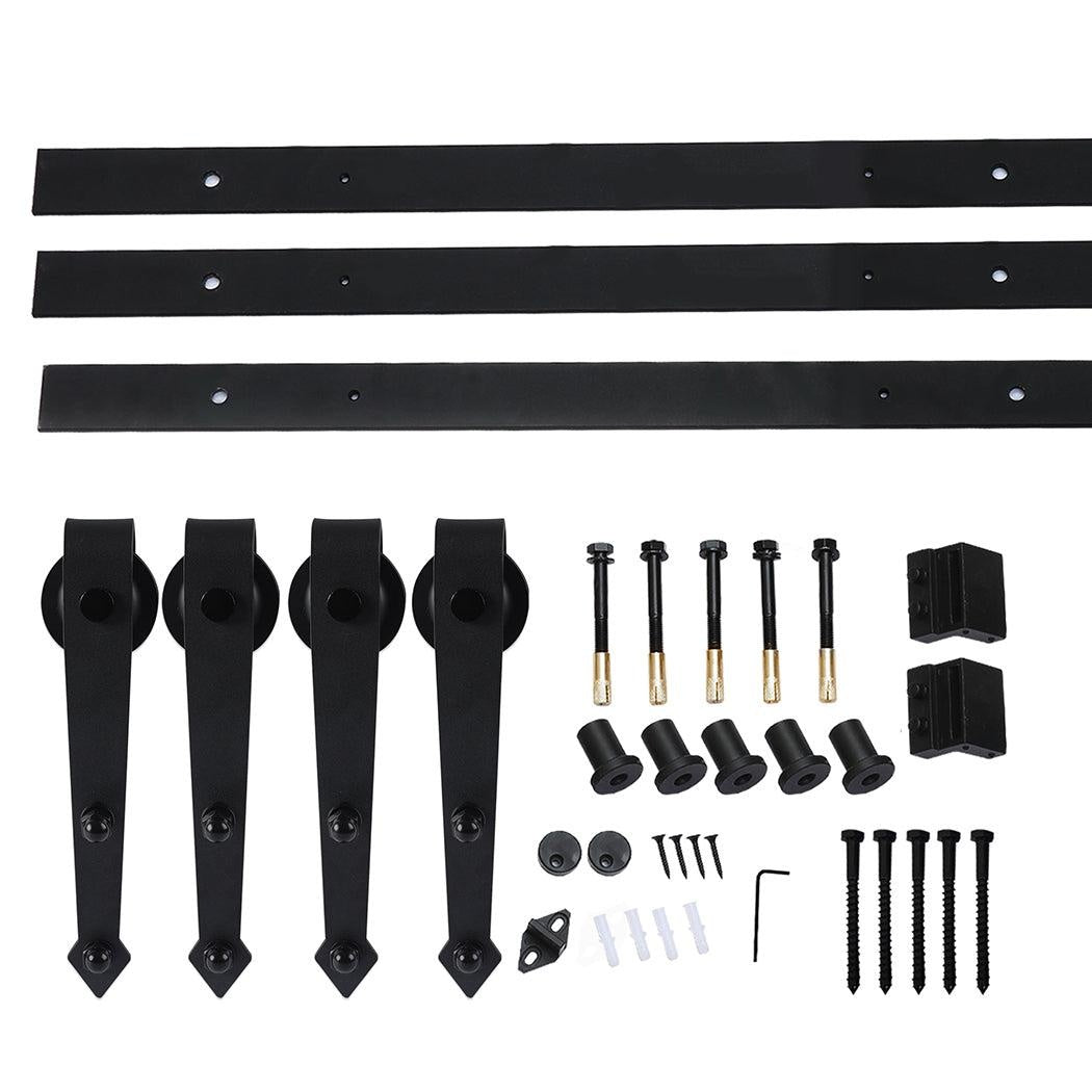 Levede Sliding Barn Door Hardware Track Set 2.44M Antique Classic Roller Kit Deals499