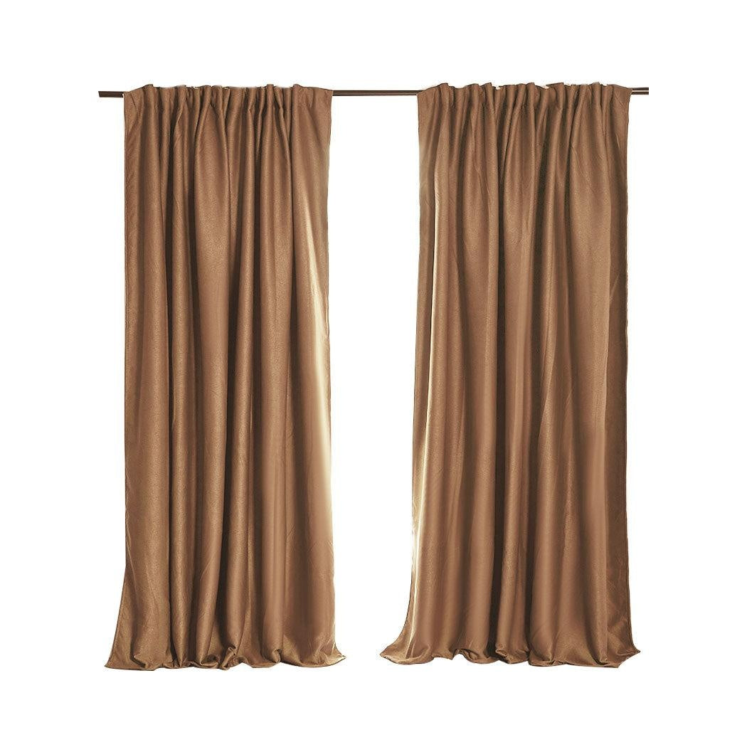 2X Blockout Curtains Curtain Blackout Bedroom 180cm x 230cm Mustard Deals499