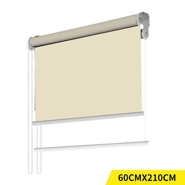 Modern Day/Night Double Roller Blinds Commercial Quality 60x210cm Cream White Deals499