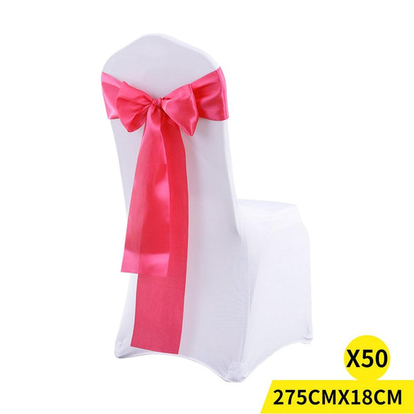 50x Satin Chair Sashes Cloth Cover Wedding Party Event Decoration Table Runner Deals499