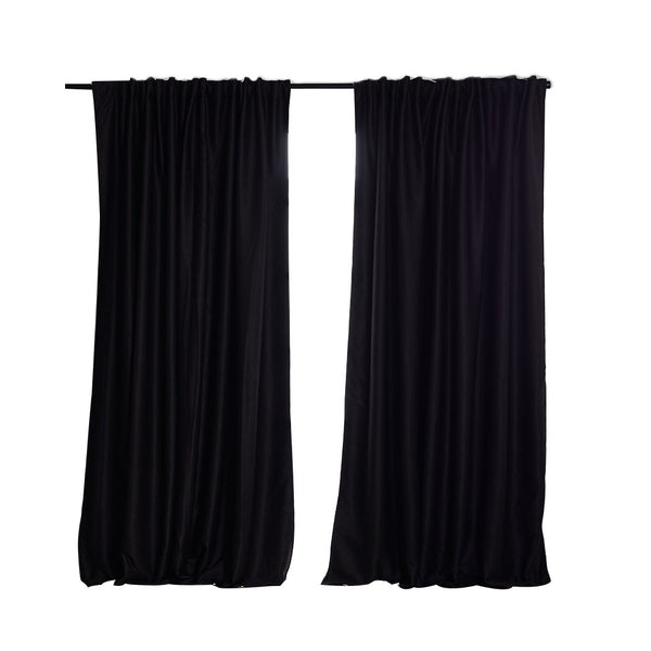 2X Blockout Curtains Curtain Blackout Bedroom 132cm x 213cm Black Deals499