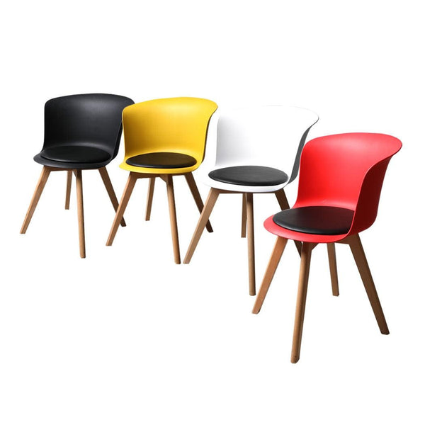 4Pcs Office Meeting Chair Set PU Leather Seats Dining Chairs Home Cafe Retro Type 2 Deals499