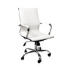 Office Chair Home Work Study Gaming Chairs PU Mat Seat Mid-Back Computer White Deals499