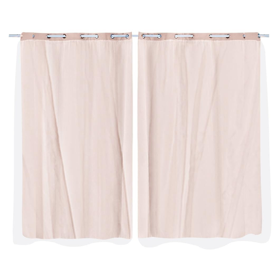 2x Blockout Curtains Panels 3 Layers with Gauze Room Darkening 140x244cm Rose Deals499