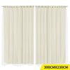 2x Blockout Curtains Panels 3 Layers with Gauze Room Darkening 300x230cm Sand Deals499