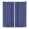 2x Blockout Curtains Panels 3 Layers with Gauze Room Darkening 240x213cm Navy Deals499