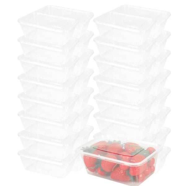 200 Pcs 1000ml Take Away Food Platstic Containers Boxes Base and Lids Bulk Pack Deals499