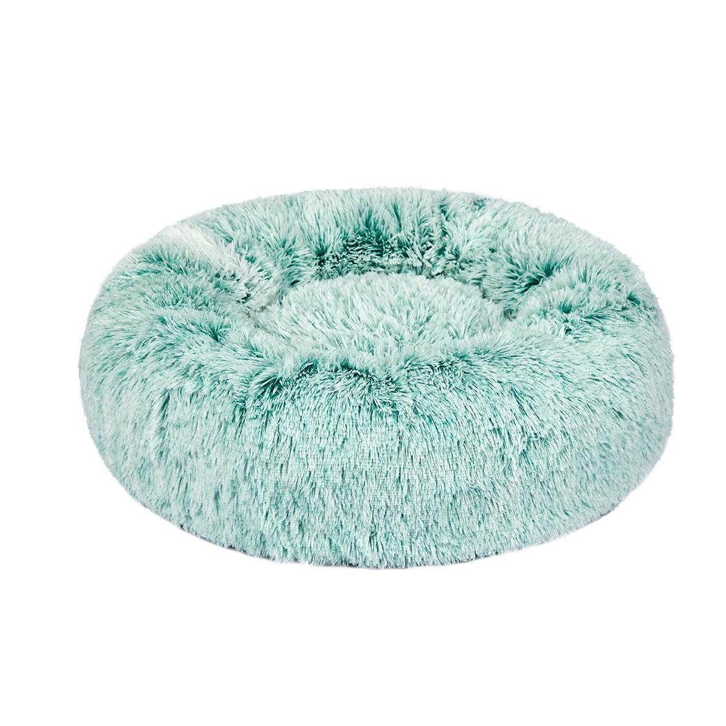 Pet Bed Cat Dog Donut Nest Calming Mat Soft Plush Kennel Teal L Deals499