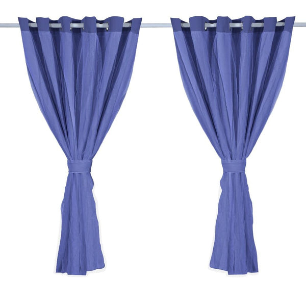 2x Blockout Curtains Panels 3 Layers with Gauze Room Darkening 240x230cm Navy Deals499