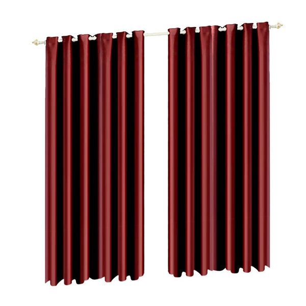 2x Blockout Curtains Panels Blackout 3 Layers Eyelet Room Darkening  240x230cm Deals499