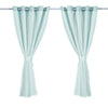 2x Blockout Curtains Panels 3 Layers with Gauze Room Darkening 180x213cm Aqua Deals499