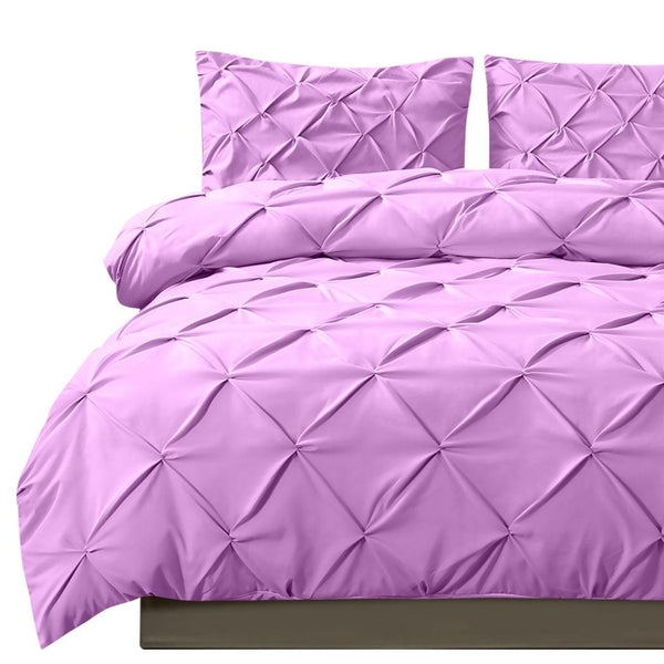 DreamZ Diamond Pintuck Duvet Cover Pillow Case Set in Full Size in Plum Deals499