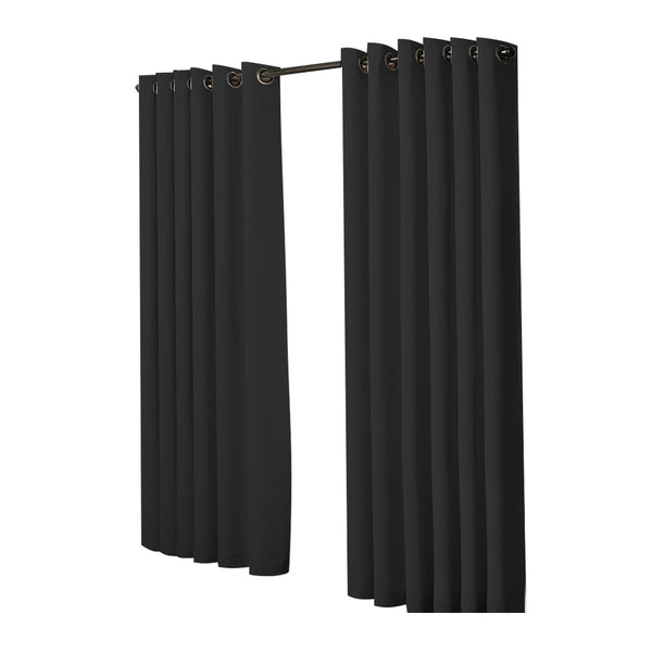 2x Blockout Curtains Panels 3 Layers Eyelet Room Darkening 240x230cm Black Deals499