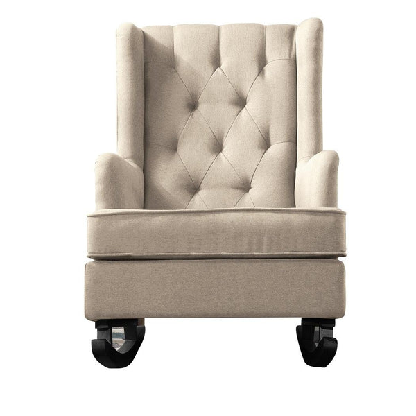 Levede Rocking Chair Chairs Armchair Fabric Lounge Recliner Feeding Rocker Beige Deals499