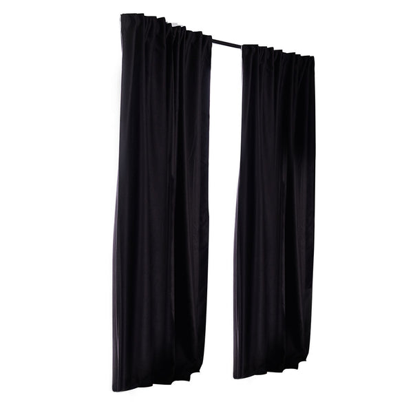 2X Blockout Curtains Curtain Blackout Bedroom 180cm x 230cm Black Deals499