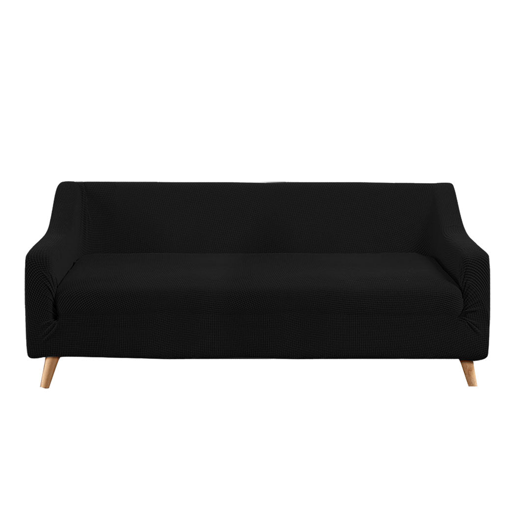 Couch Stretch Sofa Lounge Cover Protector Slipcover 4 Seater Black Deals499