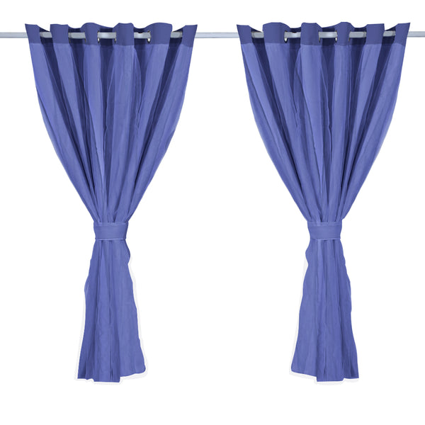 2x Blockout Curtains Panels 3 Layers with Gauze Room Darkening 240x213cm Navy Deals499